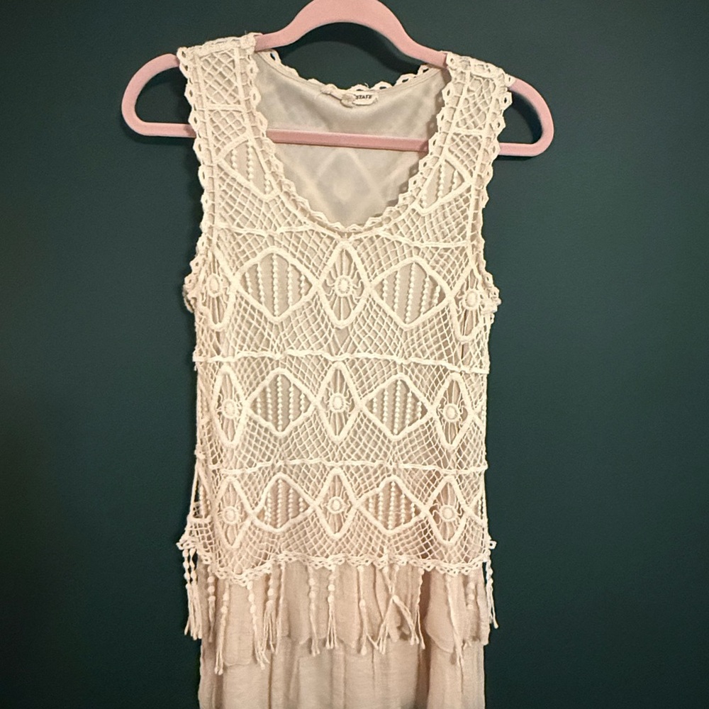 Altar'd State Cream Crochet Dress